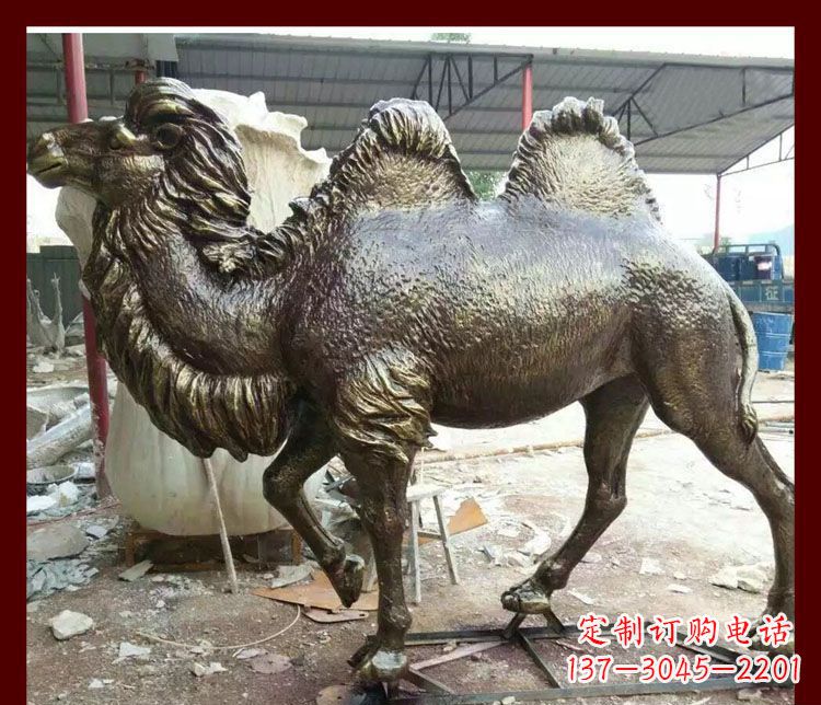 河南双峰骆驼铜雕塑,精美绝伦