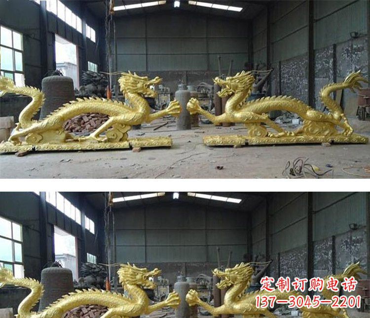 河南公园双龙戏珠铜雕
