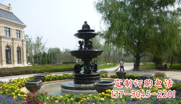 河南公园天鹅喷泉铜雕