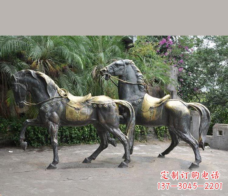河南3米大型精美纯铜马鞍雕塑