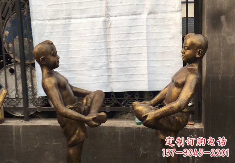 河南公园铜雕童年精美儿童雕塑