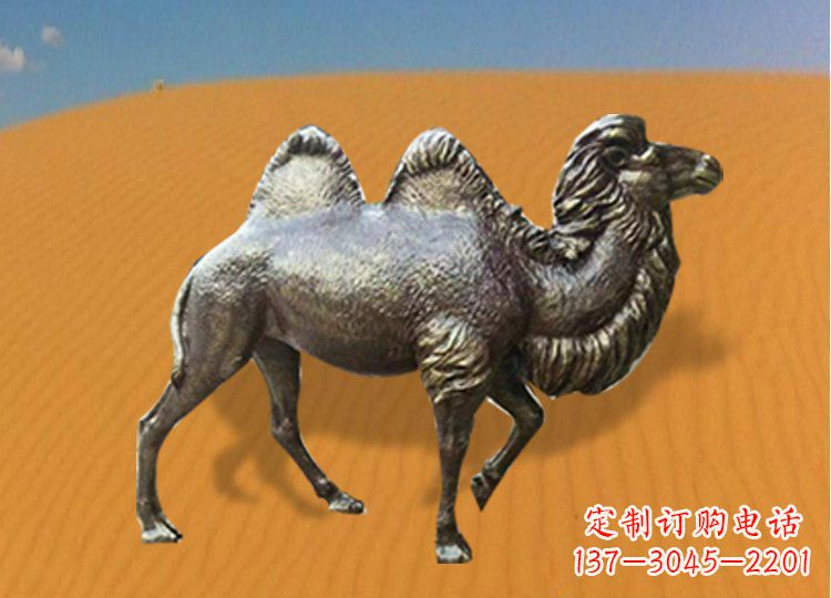 河南公园装饰精美铜骆驼雕塑
