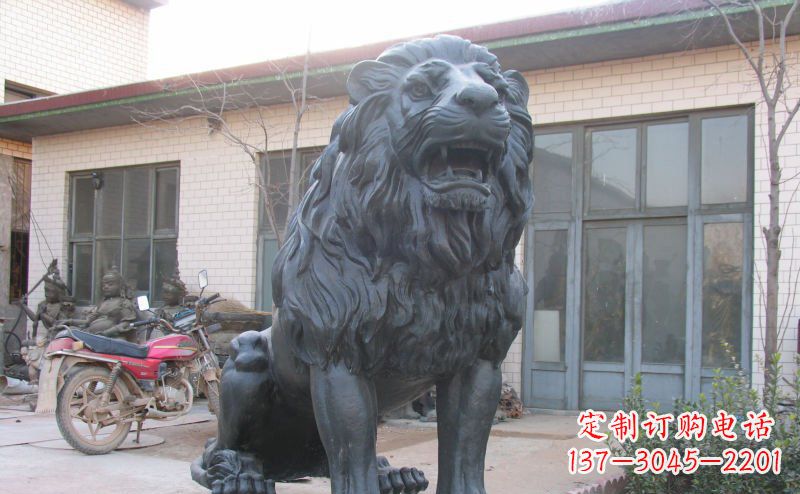 河南浓情西洋之王——公园外观狮子铜雕