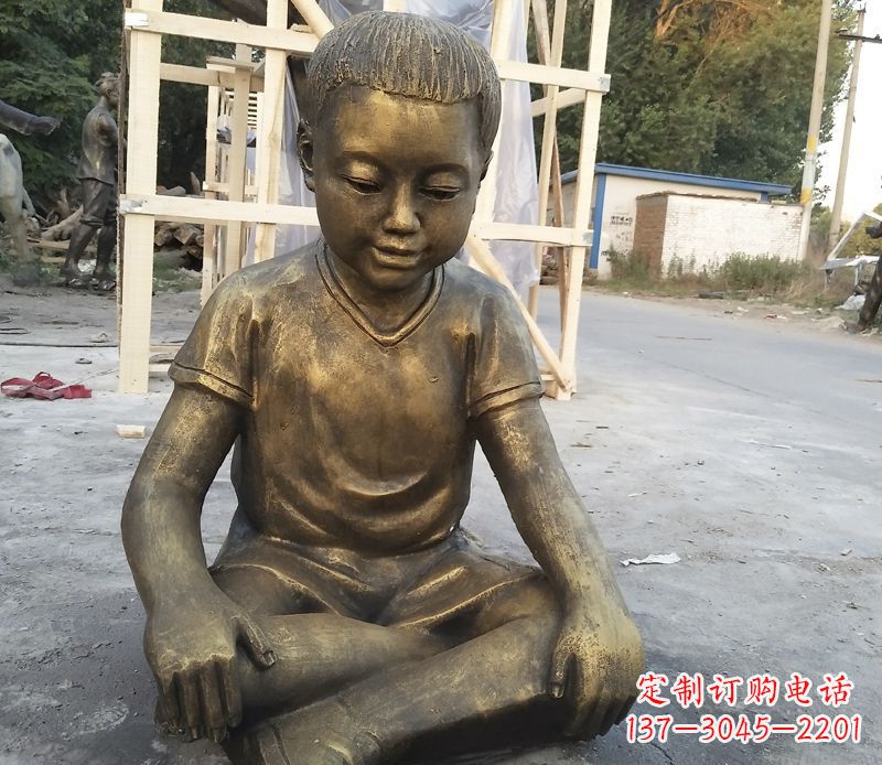 河南孩子们的梦想-铜质儿童雕塑