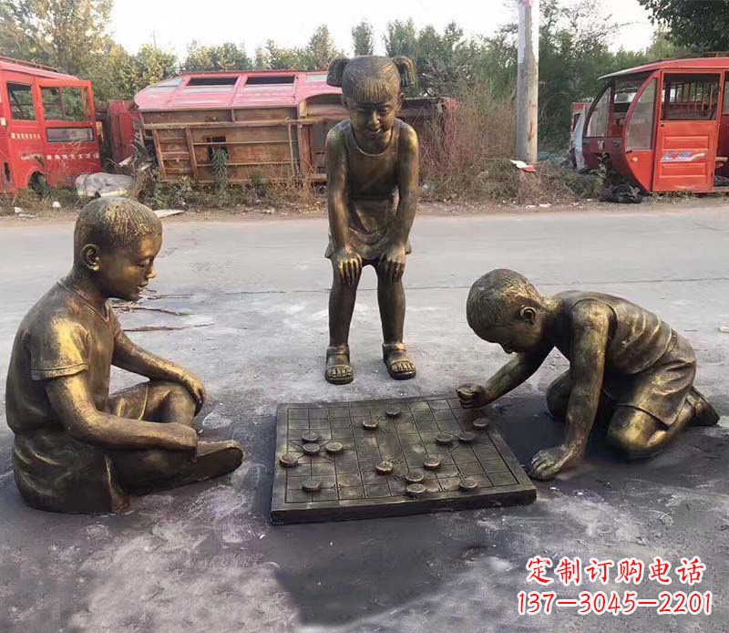 河南铜雕“童年梦想”儿童雕塑