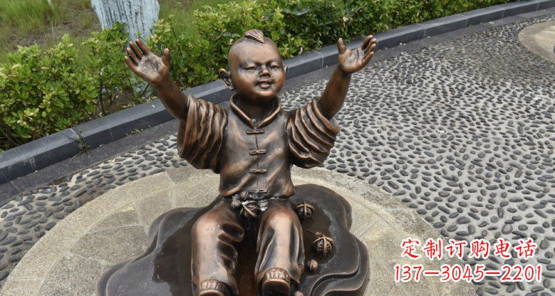 河南精致雕塑,匠心创造——小男孩铜雕