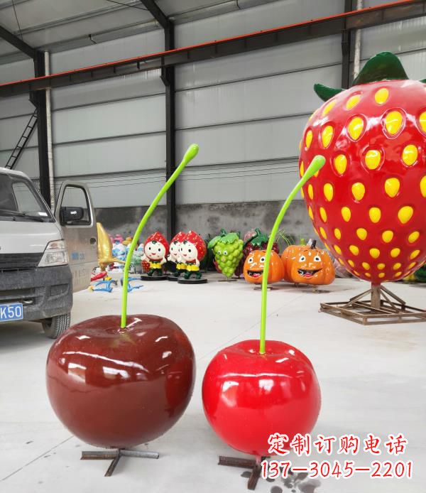 河南领雕塑玻璃钢仿真樱桃水果雕塑