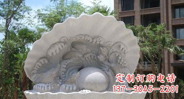 河南公园小区动物喷泉石雕
