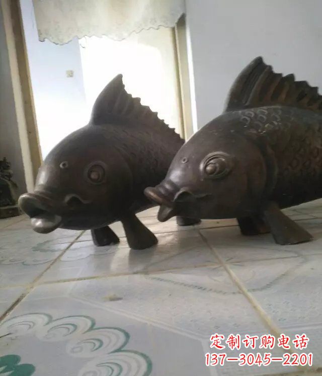 河南公园小鱼景观动物铜雕