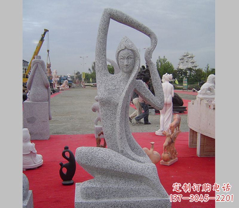 河南中领雕塑定制精美瑜伽美女雕塑
