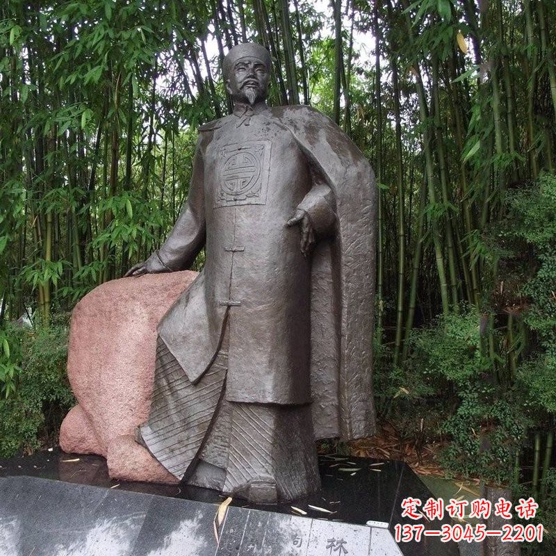 河南公园园林历史人物铜雕像,晚清著名民族英雄林则徐雕像