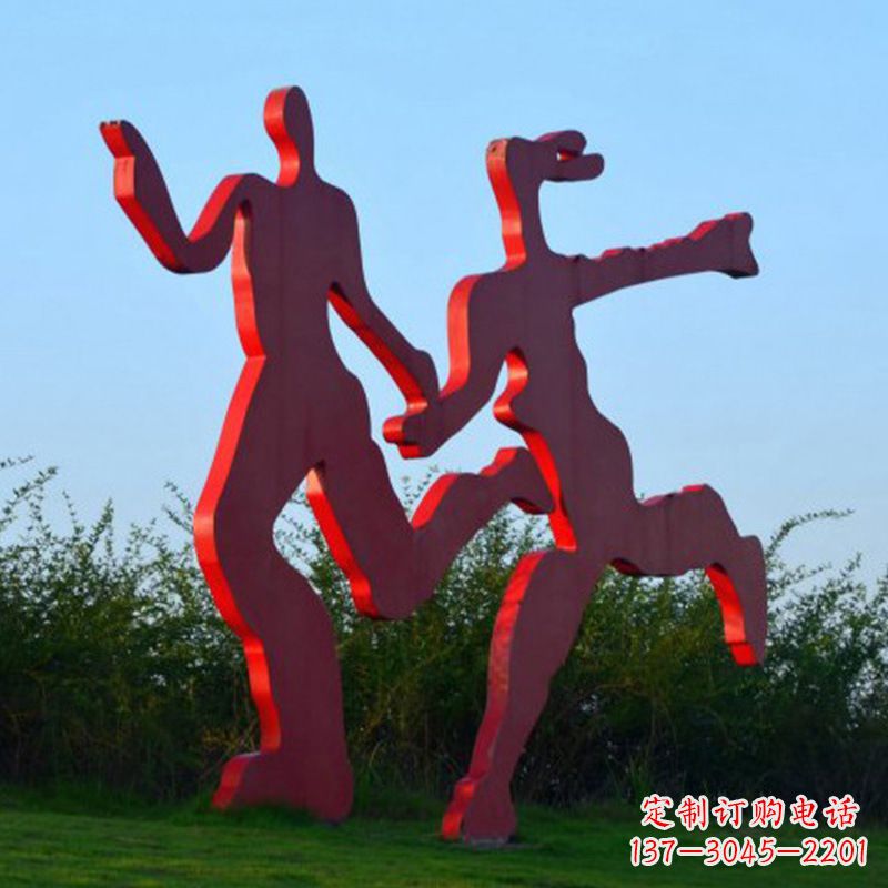 河南情侣心剪影雕塑