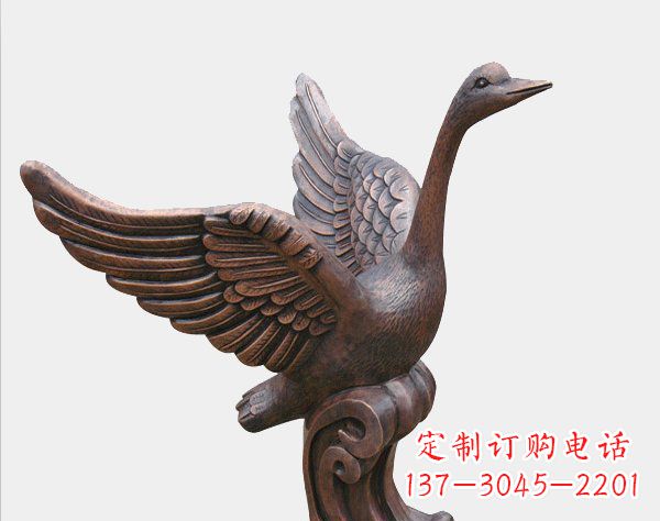 河南公园铸铜天鹅动物铜雕