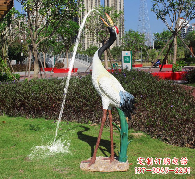 河南精美雕塑仿真仙鹤动物雕塑