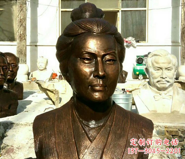 河南古代词人李清照胸像铜雕