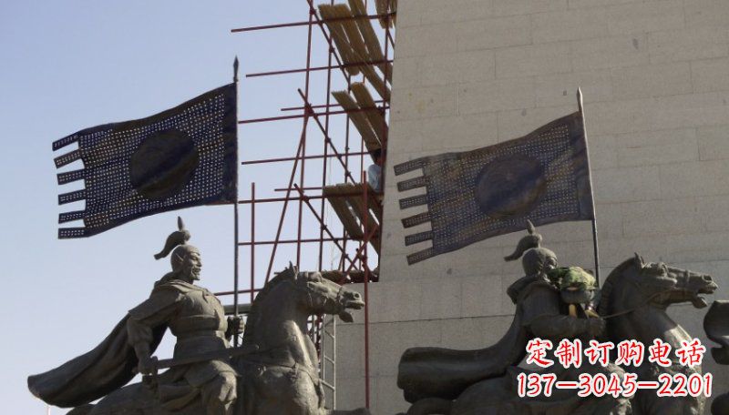 河南古代将军景区铜雕