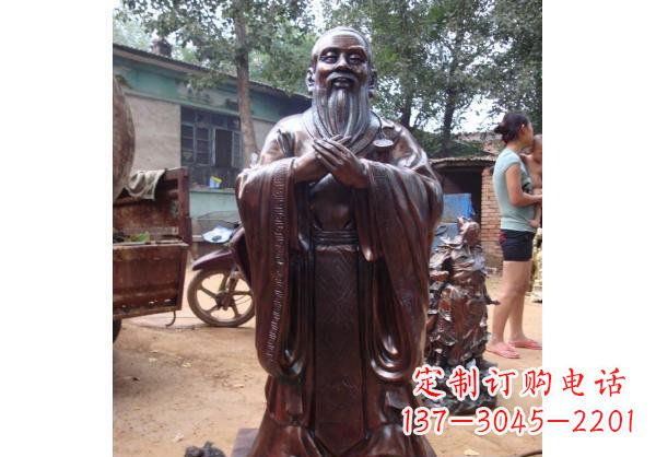 河南人物雕塑精美玻璃钢仿铜雕塑——孔子系列