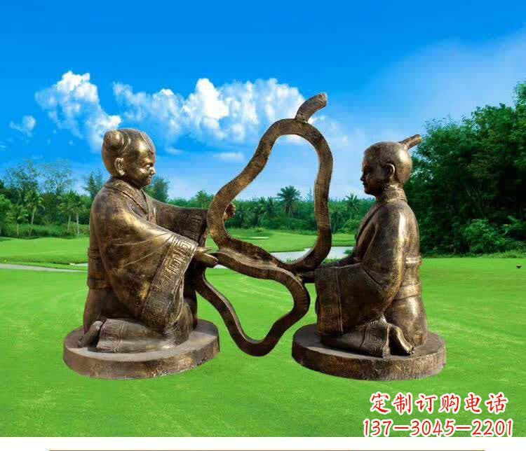 河南精美古代孔融让梨人物铜雕