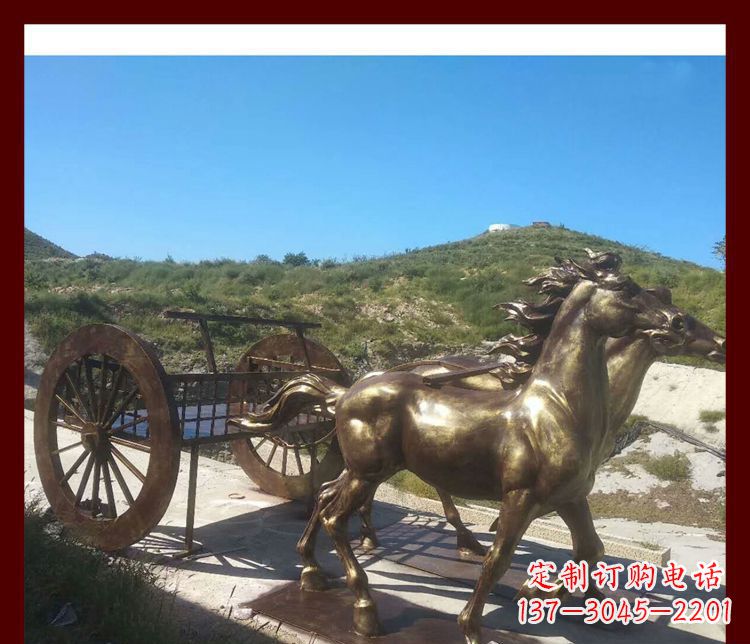 河南古代马车铜雕