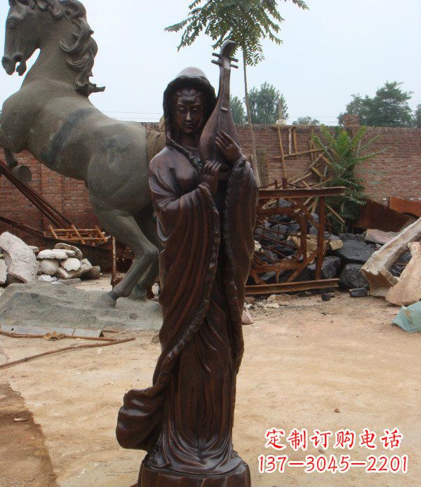 河南古代美女公园人物铜雕 (2)