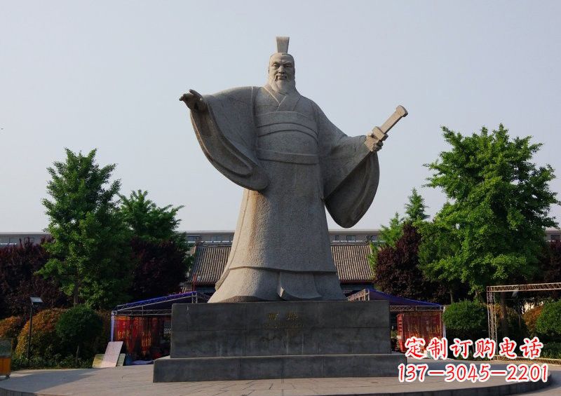 河南古代名人曹操石雕