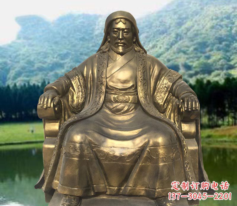 河南中领雕塑致敬成吉思汗铜雕