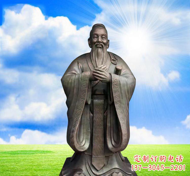 河南孔子铜雕,传承传统文化的艺术鉴赏