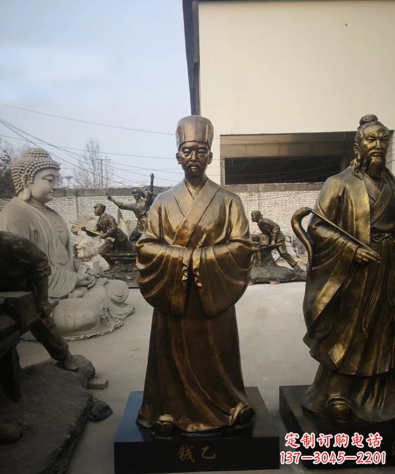 河南古代名人钱乙铜雕