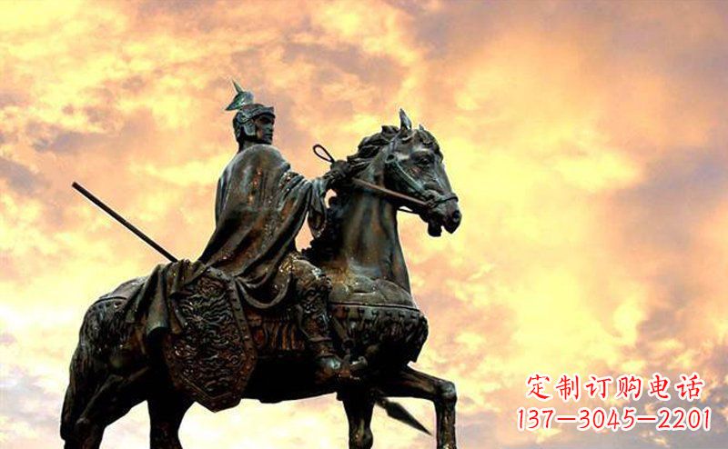 河南古代名人赵云铜雕