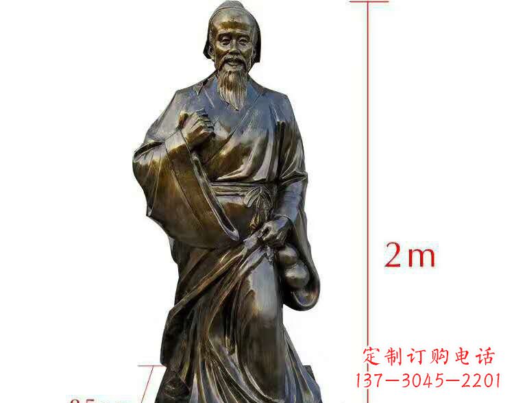 河南以华佗荣耀传承,新世代领雕塑华佗铜雕