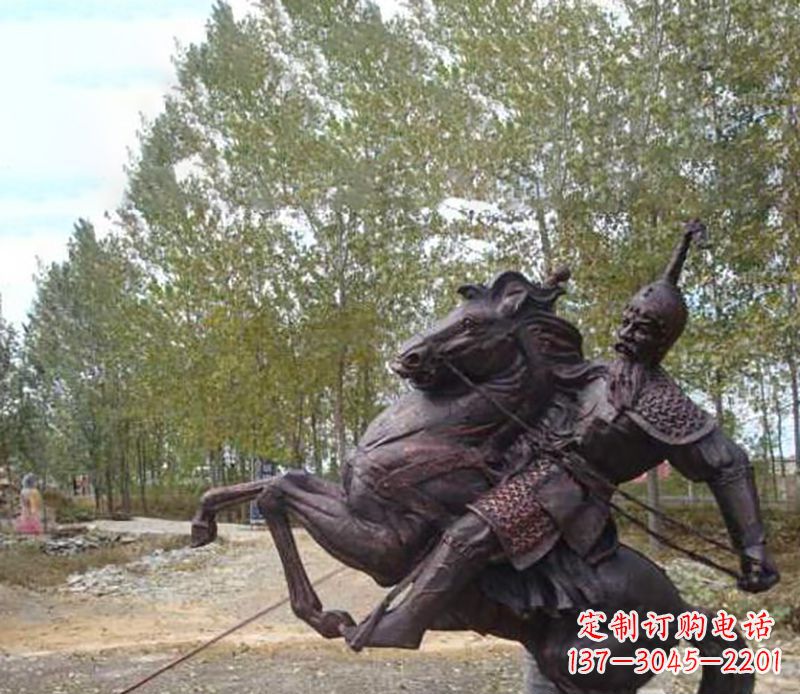 河南古典风格骑马人物雕塑