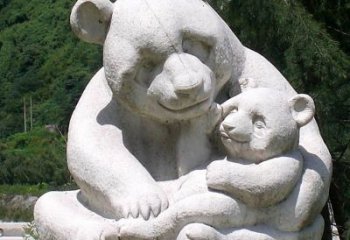 河南公园装饰熊猫石雕