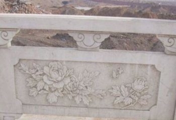 河南牡丹花浮雕石栏板景观雕塑