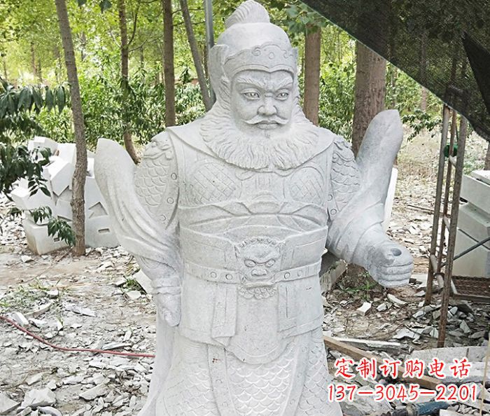 河南精美古典关公石雕