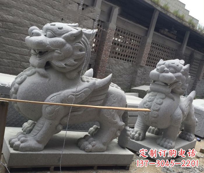 河南中领雕塑–精美的古代神兽大理石貔貅雕塑