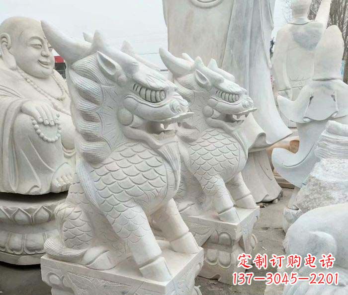 河南中领雕塑麒麟石雕:传承古典韵味