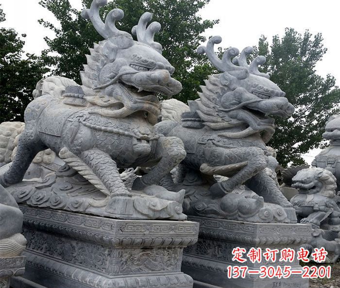 河南古典精美麒麟雕塑
