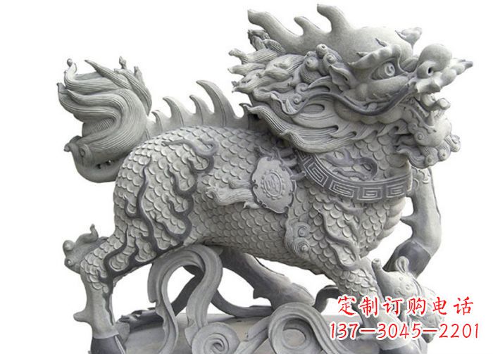 河南中领雕塑|精美古典麒麟雕塑