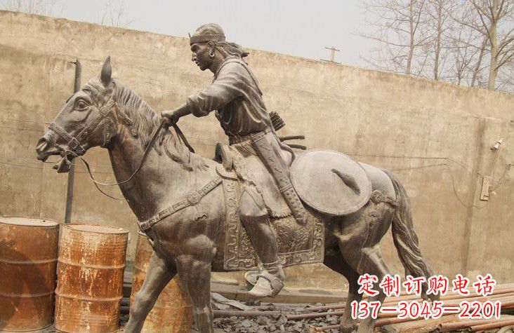 河南古代战马铜雕塑