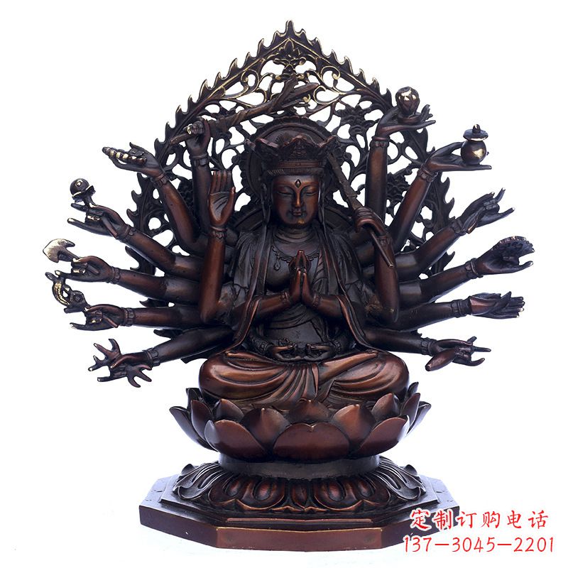 河南精致古铜观音雕塑