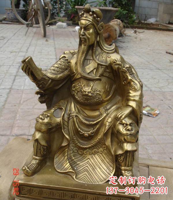 河南关公看书铸铜关二爷铜雕