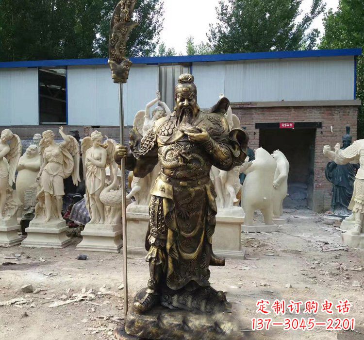 河南关公庙铜雕关公