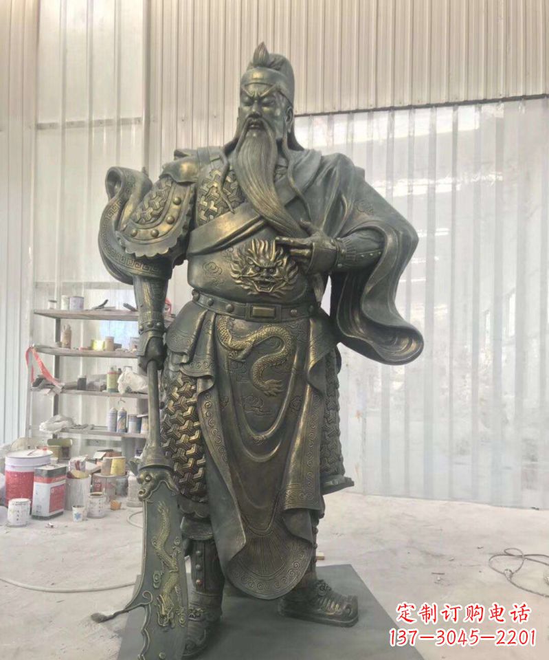 河南关公铜雕–传承古老的英雄气概