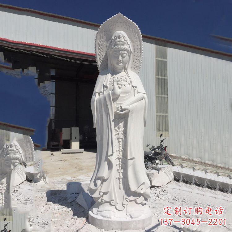 河南观音大理石雕塑,让你的家居更具仪式感