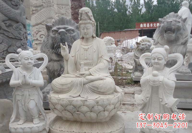 河南观音菩萨善财童子和龙女雕塑