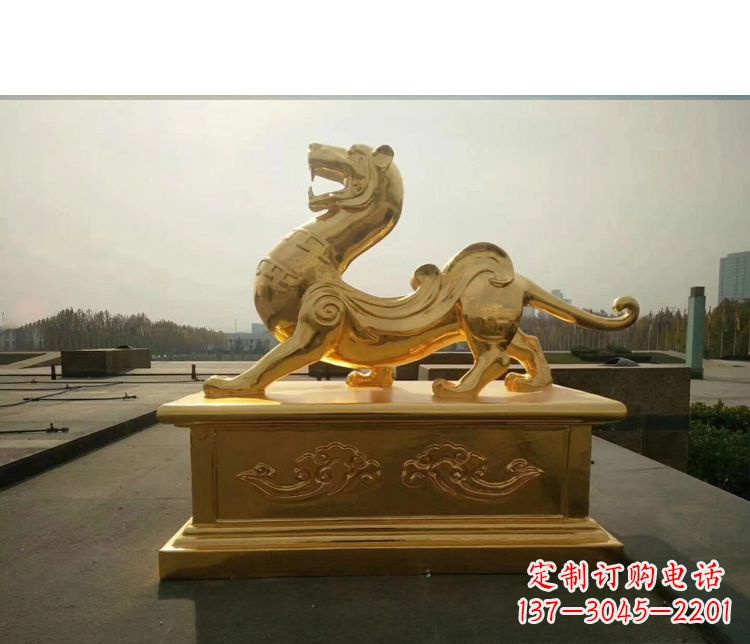 河南广场白虎神兽铜雕