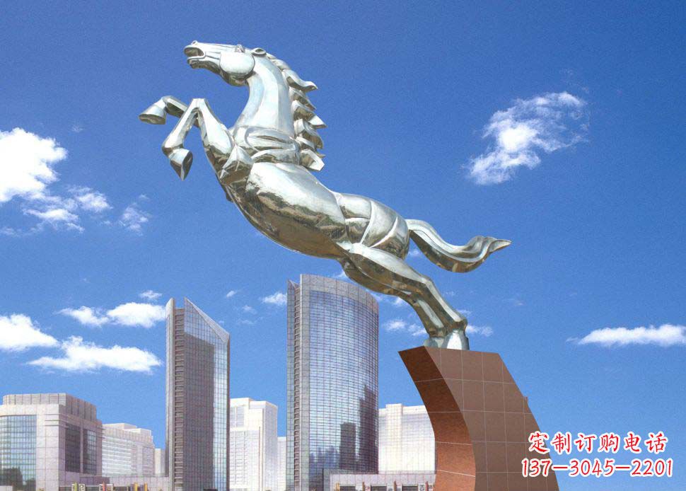 河南广场奔马不锈钢雕塑