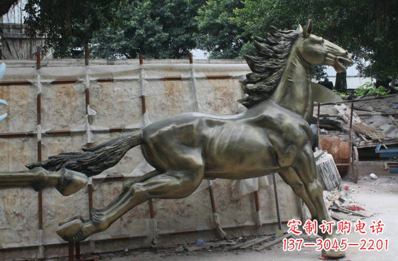 河南广场奔马动物铜雕 (2)