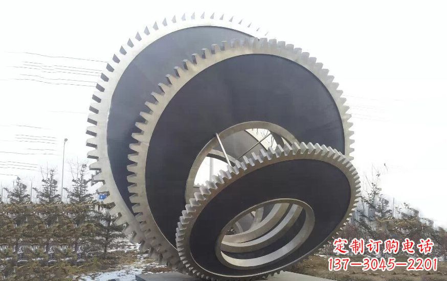 河南大型不锈钢齿轮雕塑