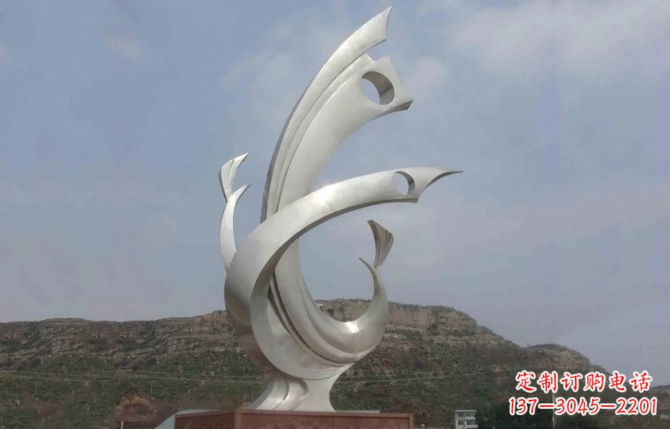 河南金羽凤凰-不锈钢抽象雕塑